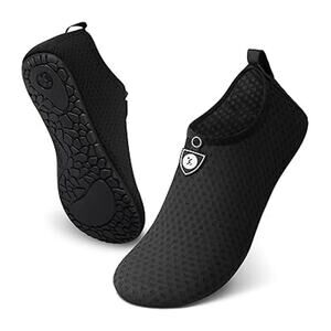 Simari Womens Size 6 Black Mesh Slide On Non Slip Aqua Socks Swim Water Shoes